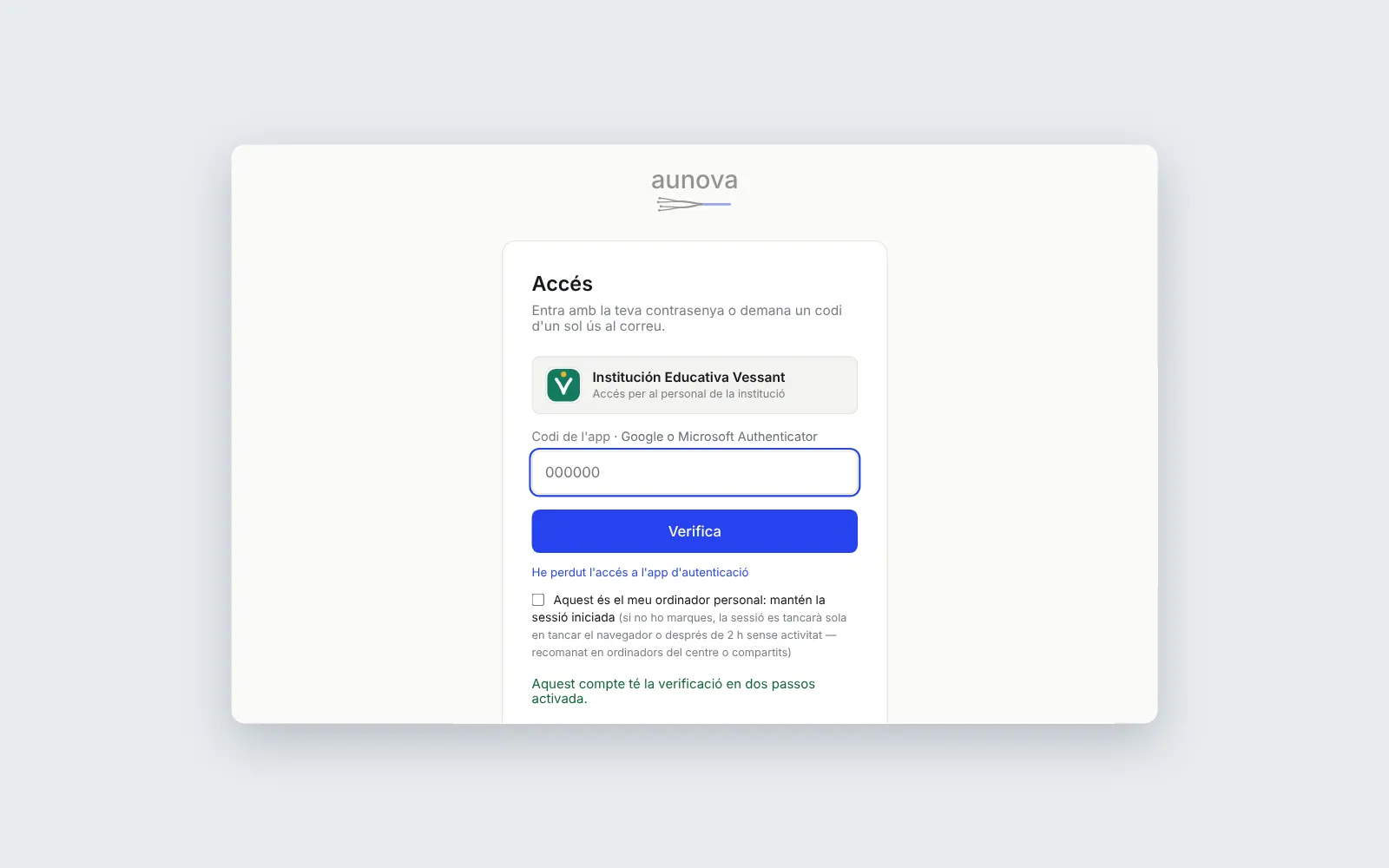 Verificación en dos pasos